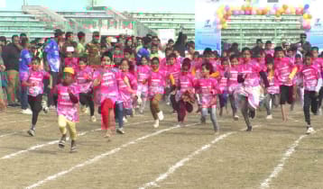 শেরপুরে স্বাধীনতার ৫৪ বছরে শিশু ম্যারাথন প্রতিযোগিতা