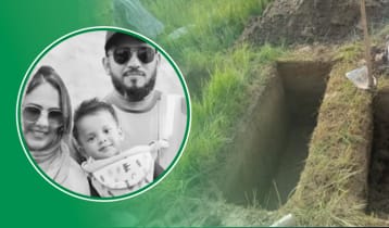 পাশাপাশি কবরে দাফন করা হলো স্বামী-স্ত্রী ও সন্তানকে
