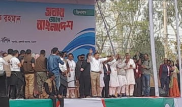 রাজশাহীর সমাবেশ মঞ্চে তারেক রহমান