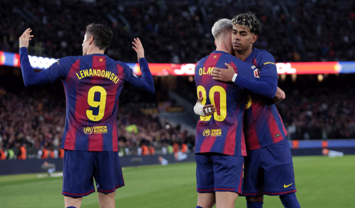 ইয়ামালের চোখধাঁধানো ভলিতে শীর্ষে ফিরল বার্সেলোনা