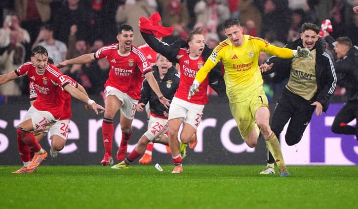 গোলরক্ষকের গোলে রিয়ালকে কাঁদিয়ে প্লে-অফে বেনফিকা