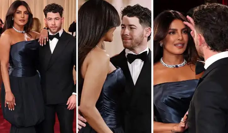 গোল্ডেন গ্লোবের রেড কার্পেটে মুগ্ধতা ছড়ালেন প্রিয়াঙ্কা-নিক