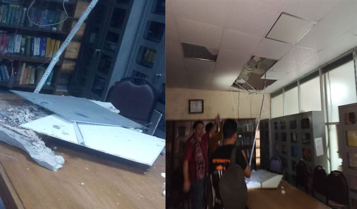 জবিতে ছাদ ধসে দুই শিক্ষার্থী আহত