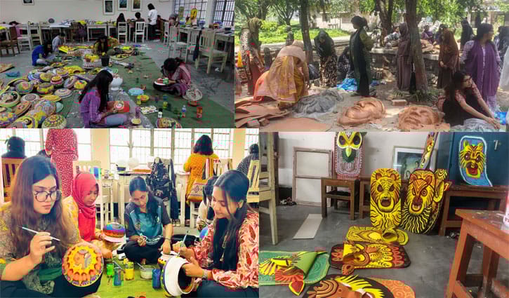 রাবি চারুকলায় বৈশাখ প্রস্তুতি, নববর্ষের সাজে উৎসবের আমেজ
