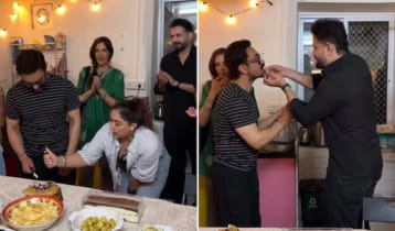 প্রাক্তন স্ত্রী ও বর্তমান প্রেমিকাকে নিয়ে আমিরের জন্মদিন উদযাপন