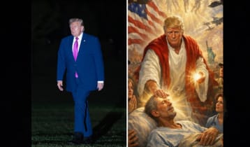 যিশুর বেশে নিজের ছবি পোস্ট ট্রাম্পের, নিন্দার মুখে প্রত্যাহার