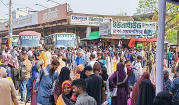 বাস স্বল্পতায় মহাখালীতে যাত্রীর উপচে পড়া ভিড়