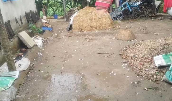 তাহিরপুরে হঠাৎ শিলাবৃষ্টি