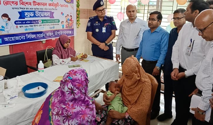 চাঁপাইনবাবগঞ্জের ৩ উপজেলায় হামের টিকাদান শুরু